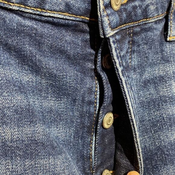 Old Navy Women's Distressed High Rise OG Straight Crop Midi Jeans Blue Size 16 - Picture 4 of 12